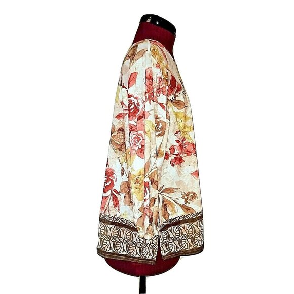 Alfred Dunner Top Multicolor Women Side Split Size Petite XL Embellished - Picture 4 of 5